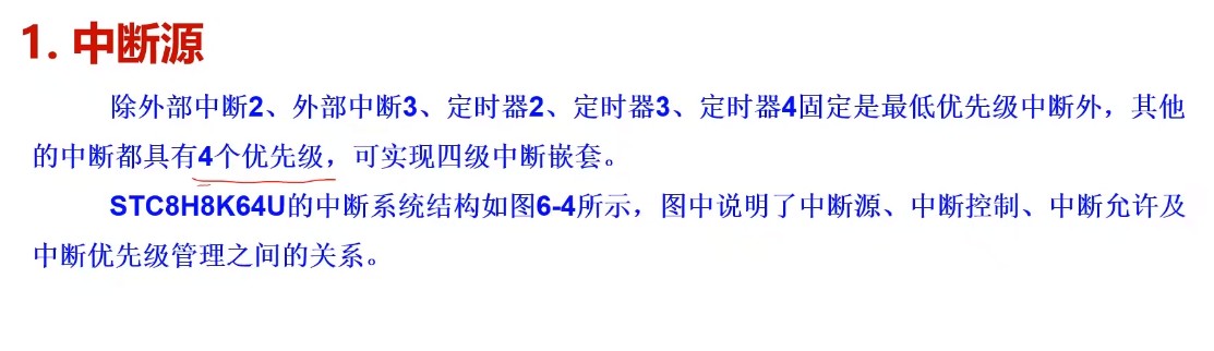 stc8h几个固定低优先级中断源