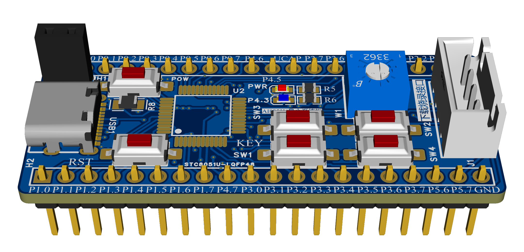 3D_PCB_AI8051U最小系统板__(加3.3V)_2024-09-04.png