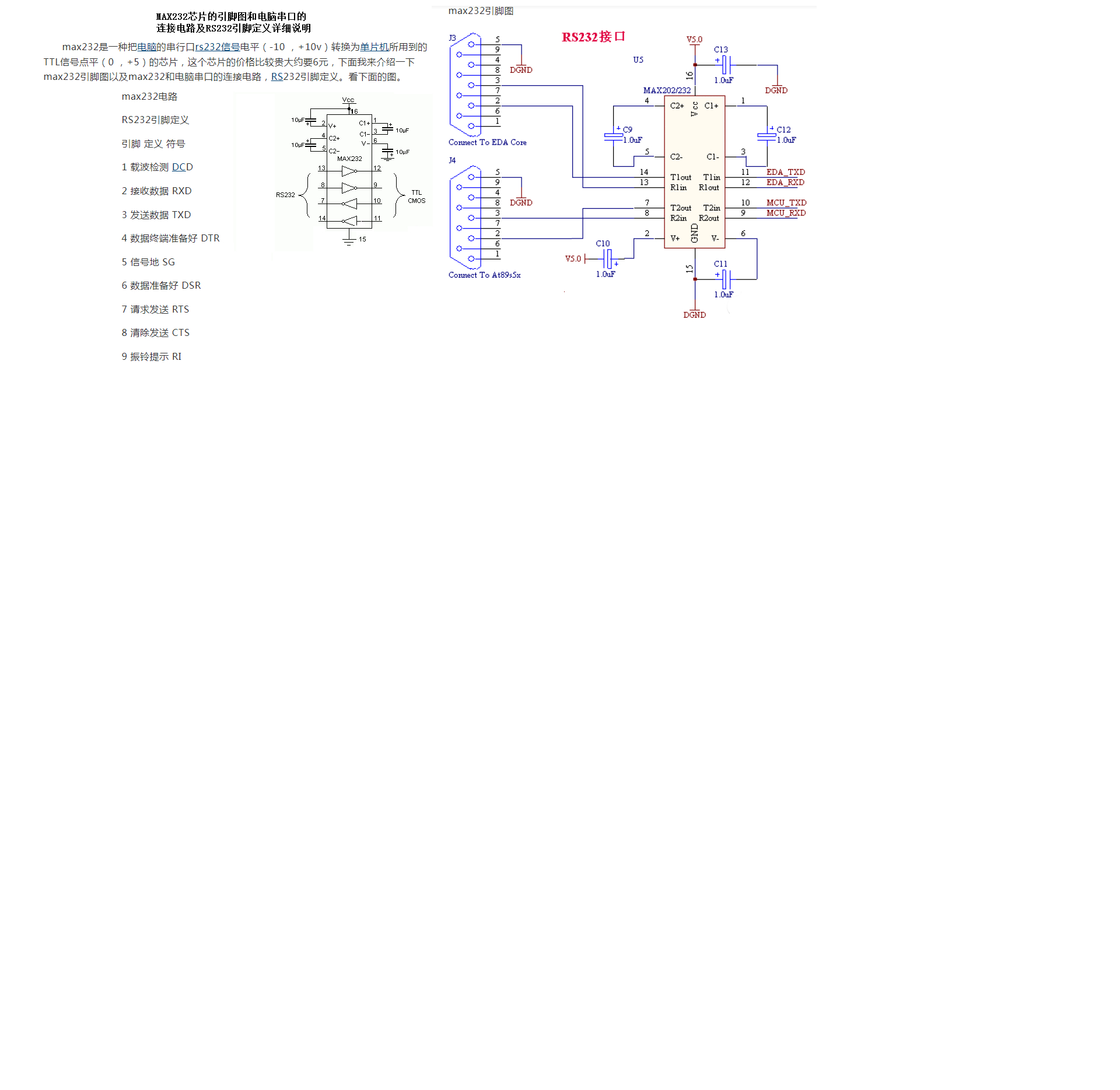 MAX232芯片的引脚和电脑串口的连接电路.png